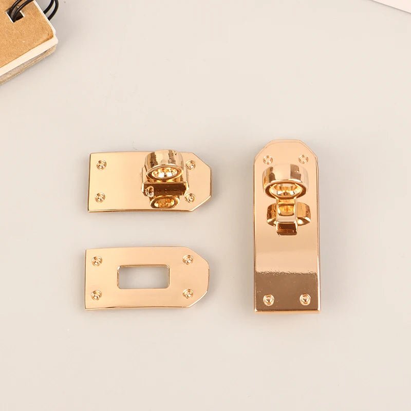 1Set Fashion Bag Lock Set Metal Buckles Clasp For Bag Strap Women Handbag Purse Twist Locks DIY Hardware Accessories - Zevra