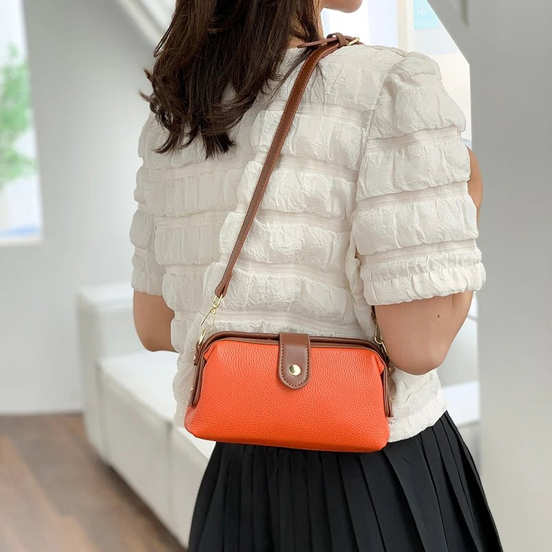2023 Luxury Solid Color Cow Leather Handbag - High Quality Women Crossbody Shoulder Bags - Zevra
