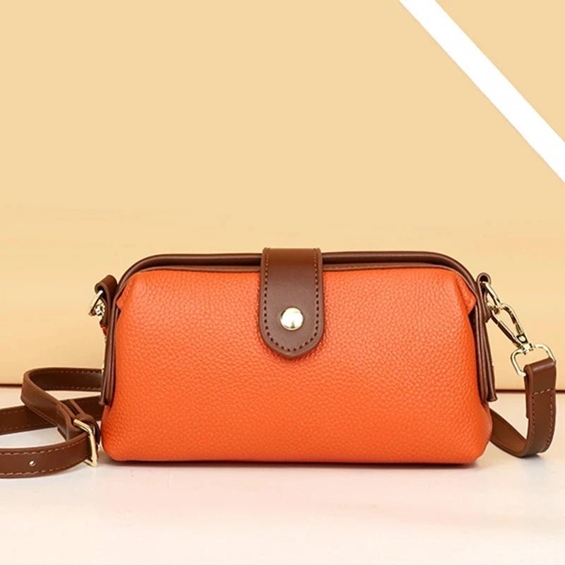 2023 Luxury Solid Color Cow Leather Handbag - High Quality Women Crossbody Shoulder Bags - Zevra