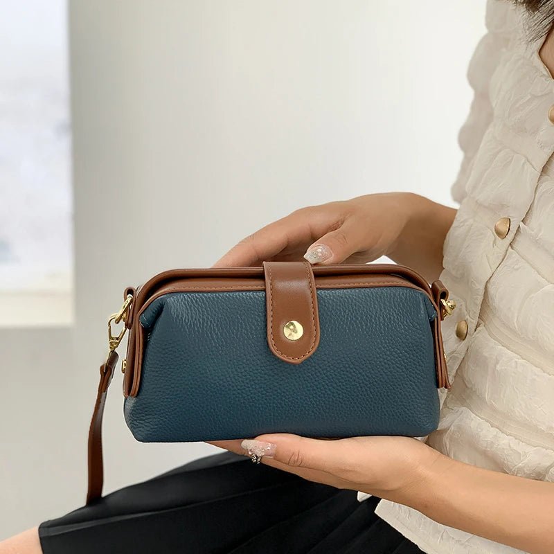 2023 Luxury Solid Color Cow Leather Handbag - High Quality Women Crossbody Shoulder Bags - Zevra