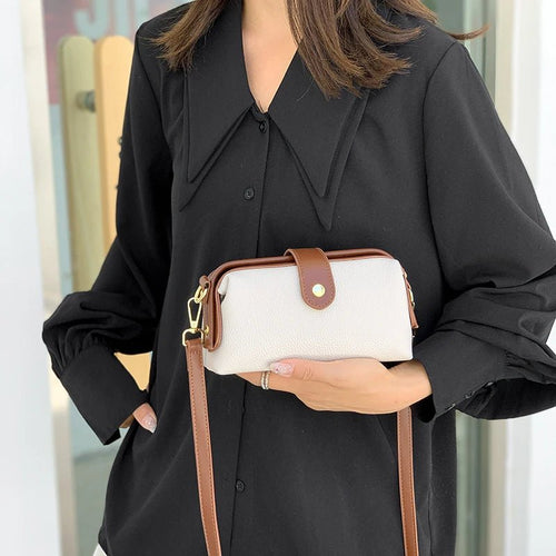 2023 Luxury Solid Color Cow Leather Handbag - High Quality Women Crossbody Shoulder Bags - Zevra