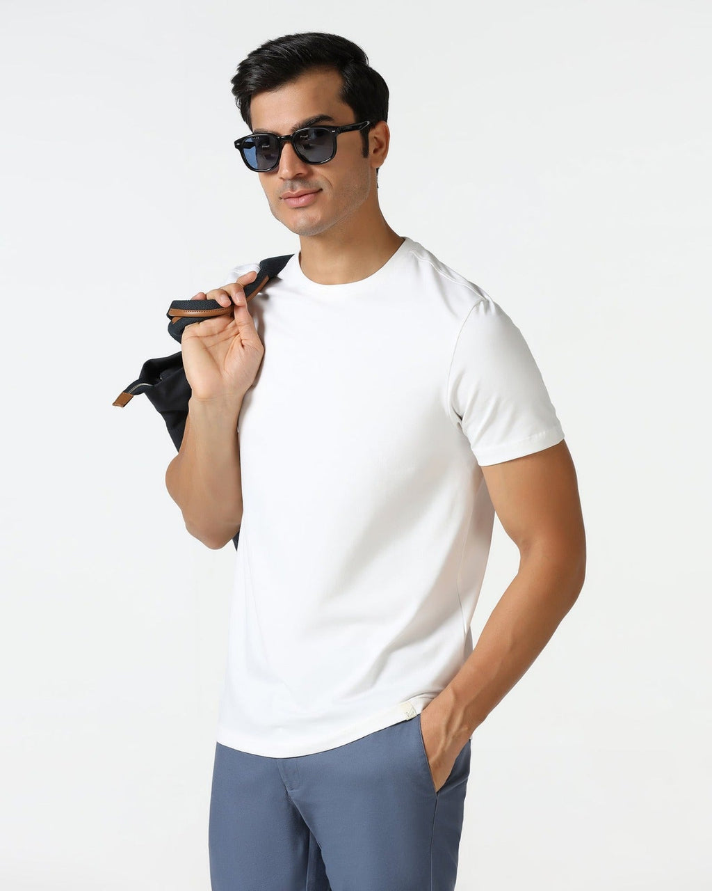 Black and white Neck Solid T-Shirt ( Pack Of 2 ) - Zevra Men’s clothing