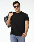 Black and white Neck Solid T-Shirt ( Pack Of 2 ) - Zevra Men’s clothing