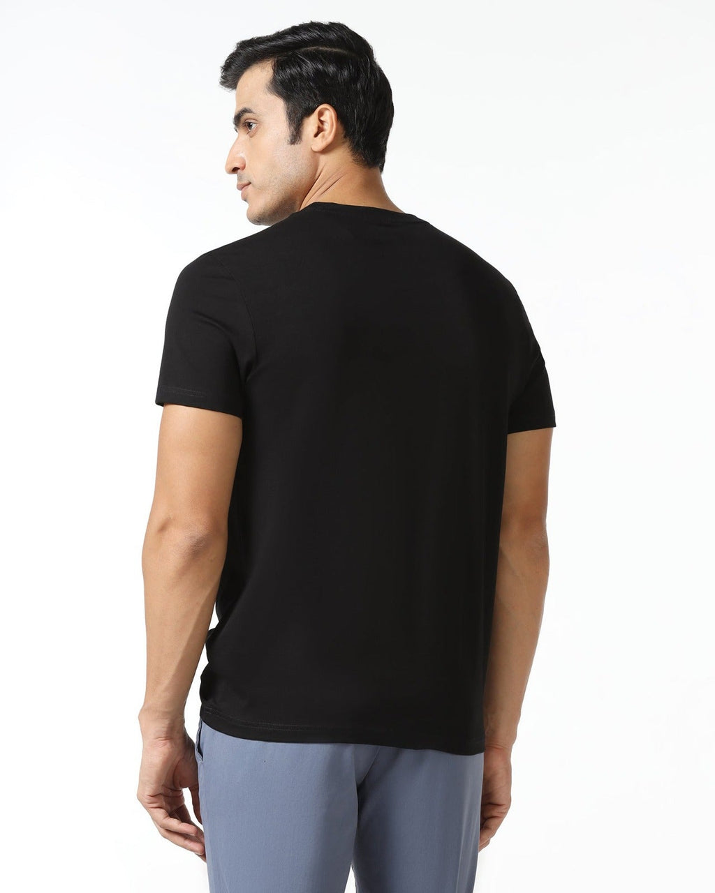 Black and white Neck Solid T-Shirt ( Pack Of 2 ) - Zevra Men’s clothing