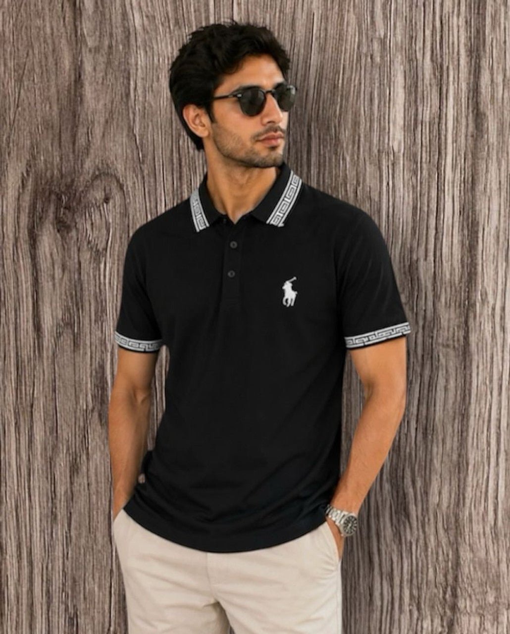 Black T-Shirt for Men - Zevra Trousers