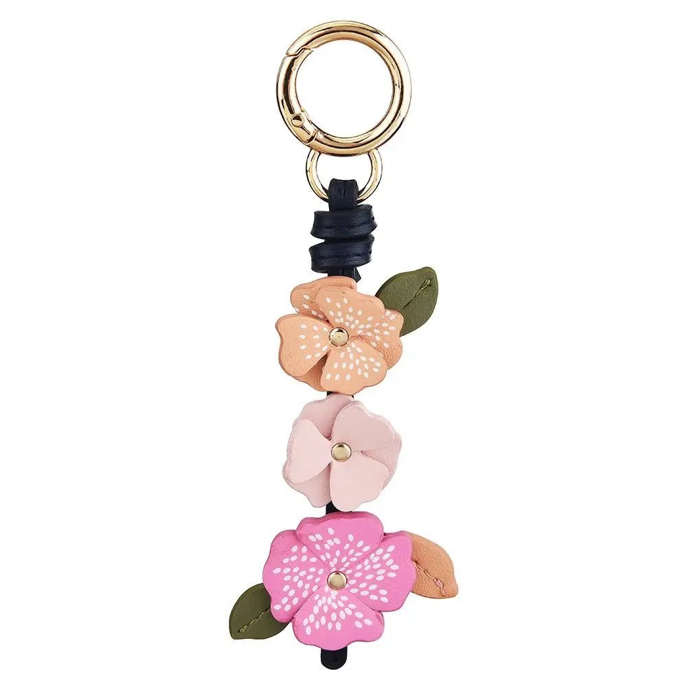 Flower PU Leather Keychain