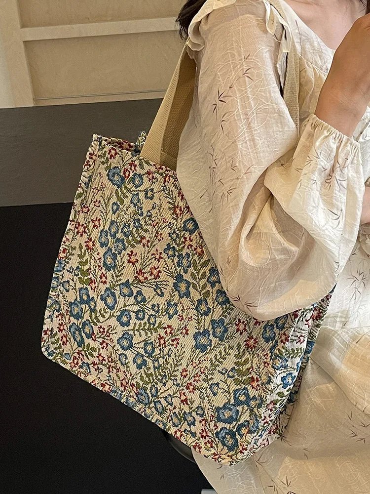 Large Capacity Shoulder Handbag Bags Female 2024 New Ins Canvas Bag Lazy Wind Tote Class Commuter Bag Casual Fashion Bag - Zevra