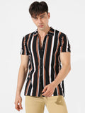 Men Regular Fit Striped Spread Collar Casual Shirt - Zevra TrackPants