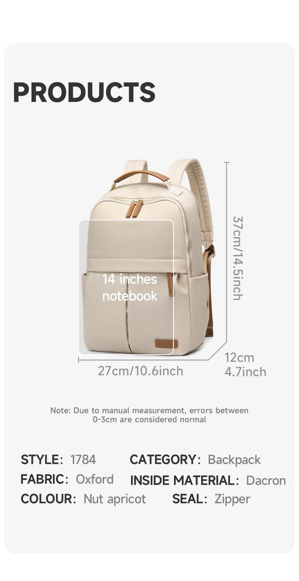 Minimalist Oxford Laptop Backpack - Zevra