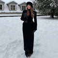 Vintage Lapel Single Breasted Long Coats Women Full Sleeve Pad Shoulder Waist-cinching Jackets Lady Autumn Chic Casual Outwear - Zevra Women’s clothing